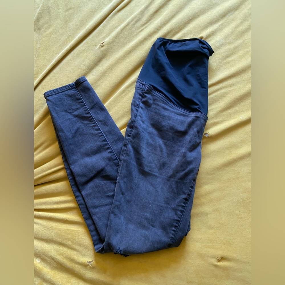 Madewell - Maternity Black Denim Skinny Jeans Distressed - size 26 - EUC